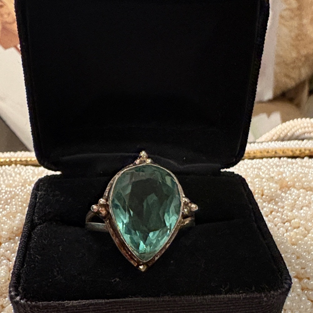 London Blue Tooaz Sterling Topaz Statement Ring